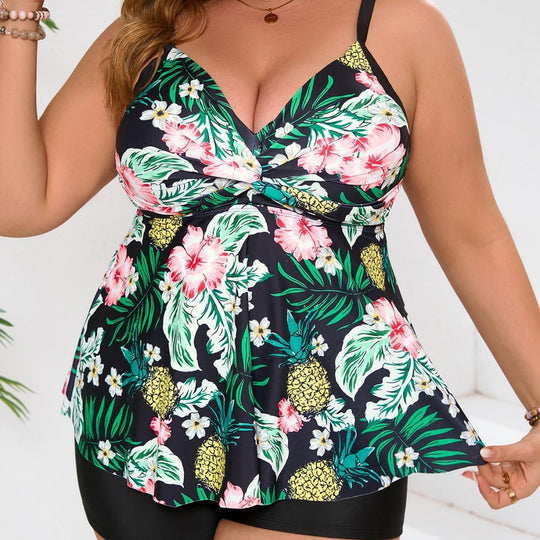 Damen Tankini mit floralem Design und figurformendem Schnitt R&B
