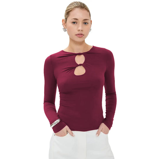 Damen Langarm Oberteil mit raffinierten Cut-Outs und eleganten Details R&B