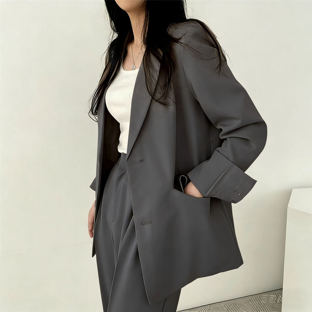 Damen elegantes Blazer-Set mit weitem Schnitt R&B