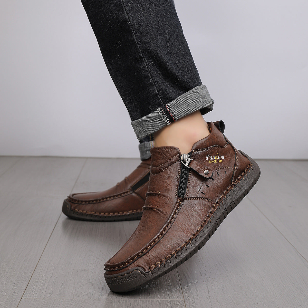 Herren Bequeme Leder Slipper R&B