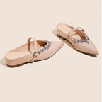 Damen elegante Slingback-Schuhe mit Kristallverzierungen R&B