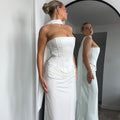 Damen Hochwertiges Abendkleid mit elegantem Cape R&B