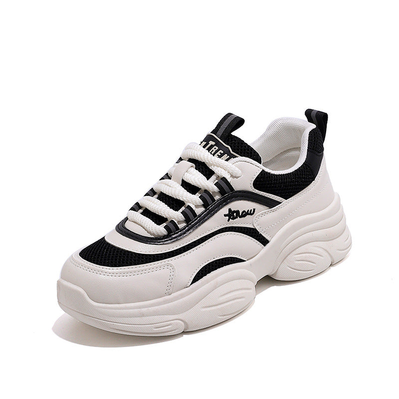 Damen modische Chunky Sneakers mit atmungsaktiver Mesh-Oberfläche und gepolsterter Sohle R&B