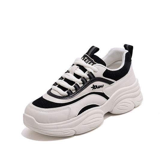 Damen modische Chunky Sneakers mit atmungsaktiver Mesh-Oberfläche und gepolsterter Sohle R&B