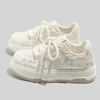 Damen Sportliche Sneakers mit Sternen-Details und bequemer Dämpfung
