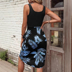 Damen Strandkleid mit Wickeldesign und floralem Muster R&B