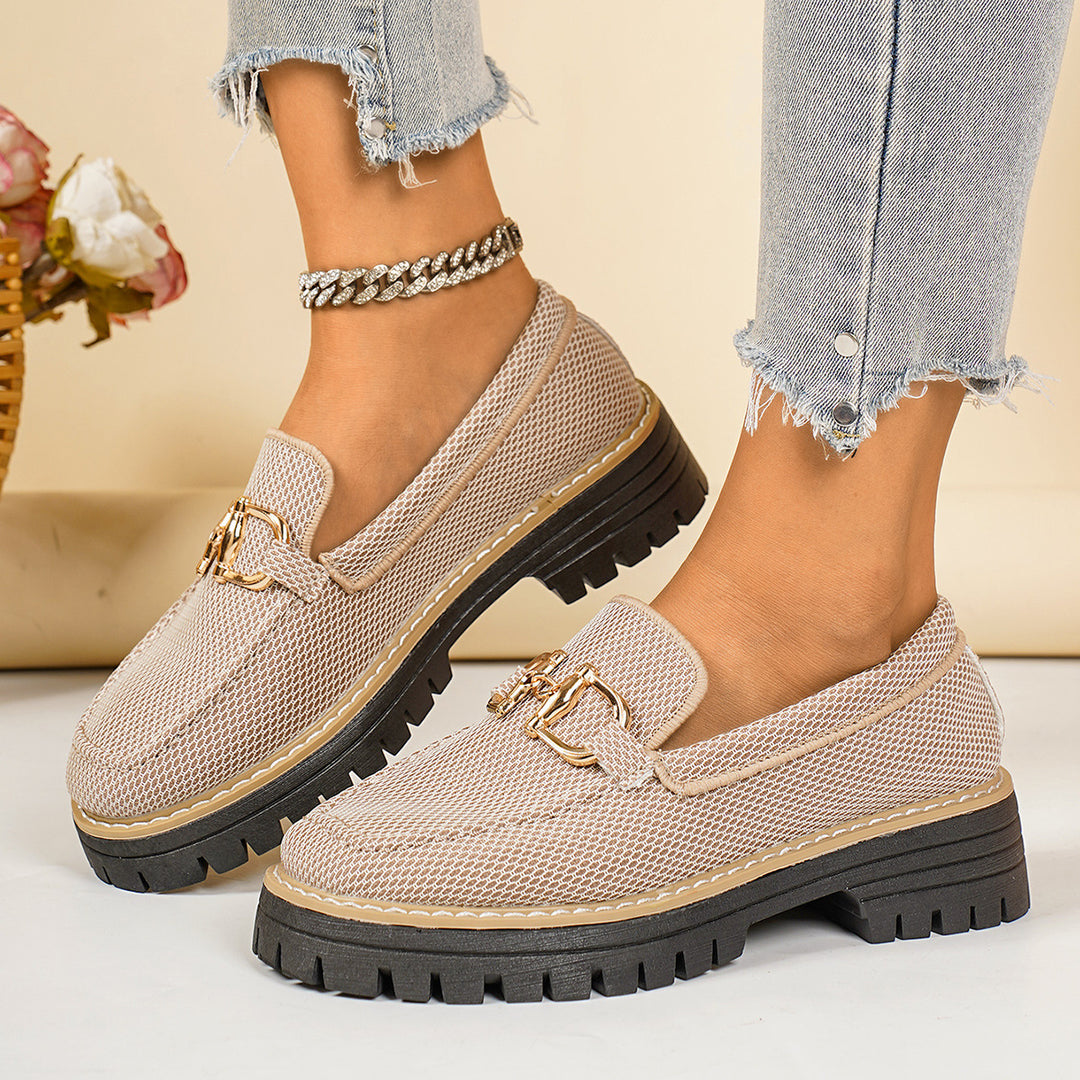 Damen atmungsaktive Slip-On Sneakers mit schickem Zierdetail R&B