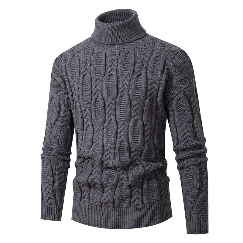 Herren Hochwertiger Rollkragenpullover mit Strukturmuster R&B