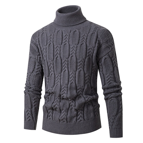 Herren Hochwertiger Rollkragenpullover mit Strukturmuster R&B