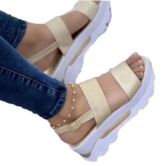 Damen Plateau-Sandalen mit verstellbarem Riemendesign und ergonomischer Sohle R&B