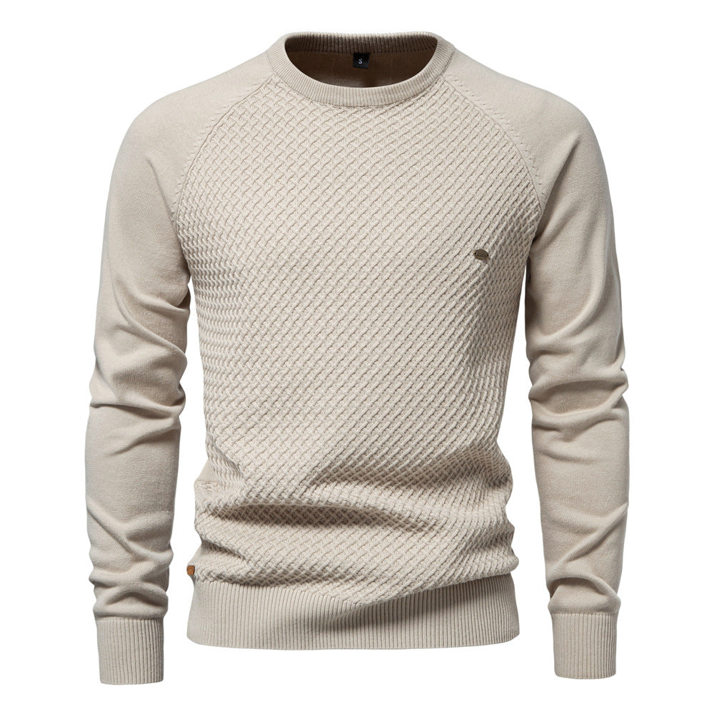 Herren Strickpullover mit modernem Strukturmuster und Rundhalsausschnitt R&B