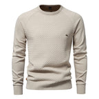 Herren Strickpullover mit modernem Strukturmuster und Rundhalsausschnitt