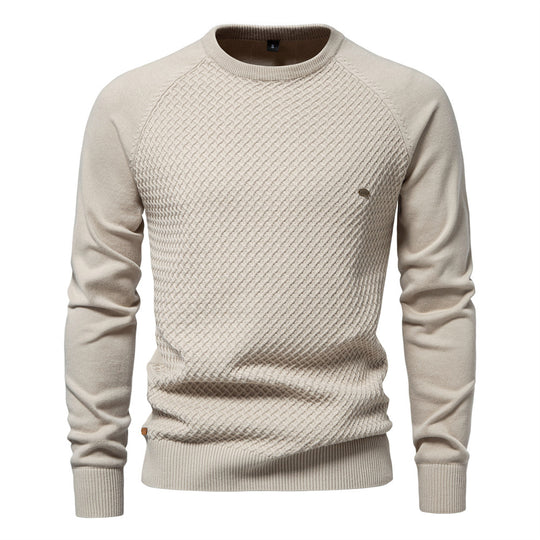 Herren Strickpullover mit modernem Strukturmuster und Rundhalsausschnitt R&B