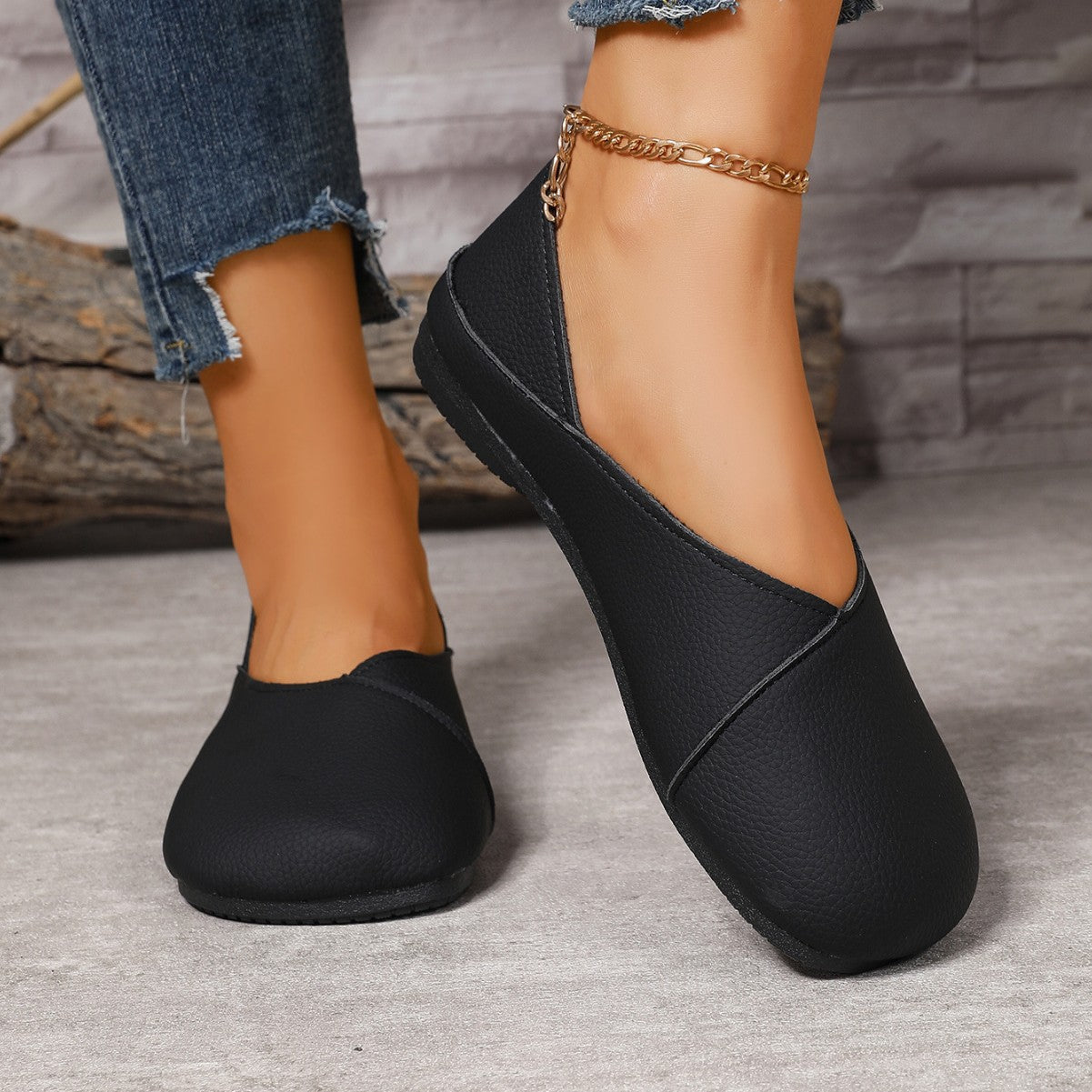 Damen Klassische Ballerinas aus hochwertigem Leder R&B