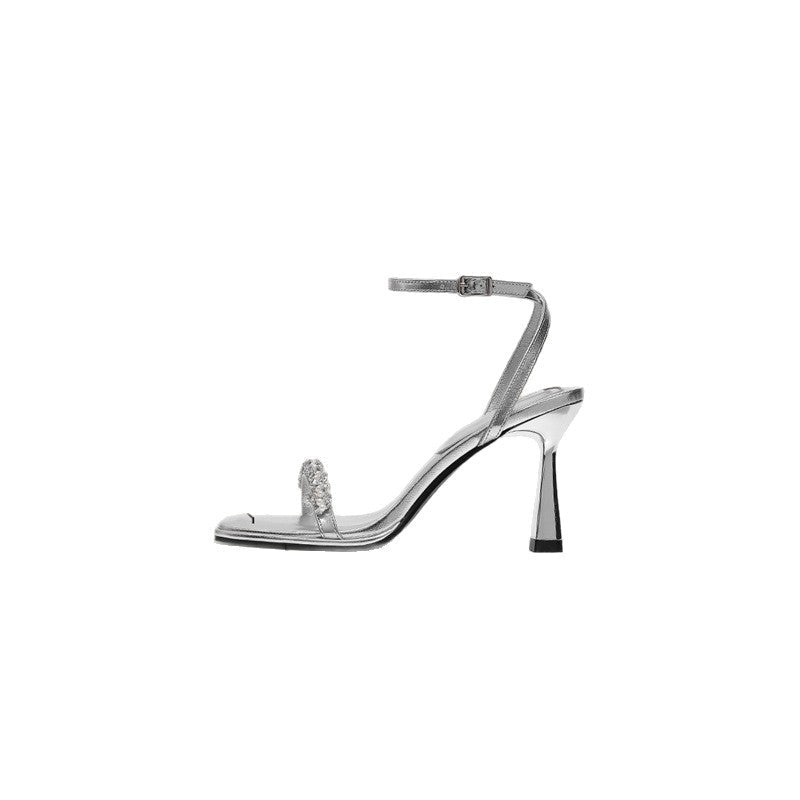 Damen High Heel Sandalen mit funkelnder Strassverzierung R&B
