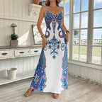 Damen Maxikleid mit verspieltem Druck und eleganter Silhouette R&B