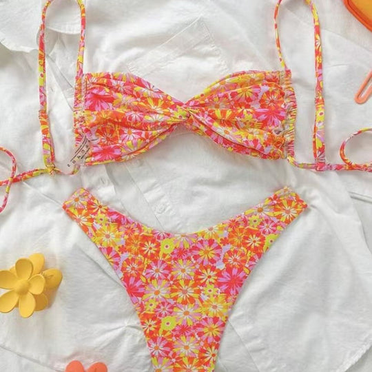 Damen Triangel-Bikini mit floralem Design R&B