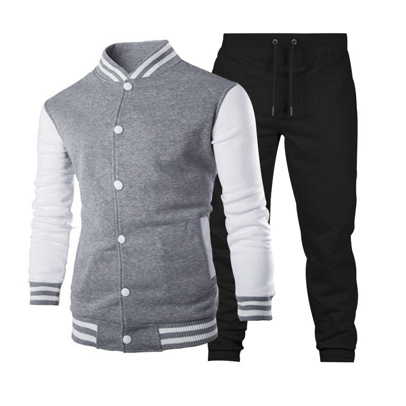 Herren lässige Trainingsjacke mit strukturierten Ärmeln und elastischem Bund R&B