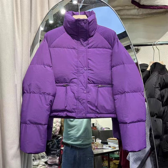 Damen gesteppte Winterjacke mit hohem Kragen und praktischen Taschen R&B