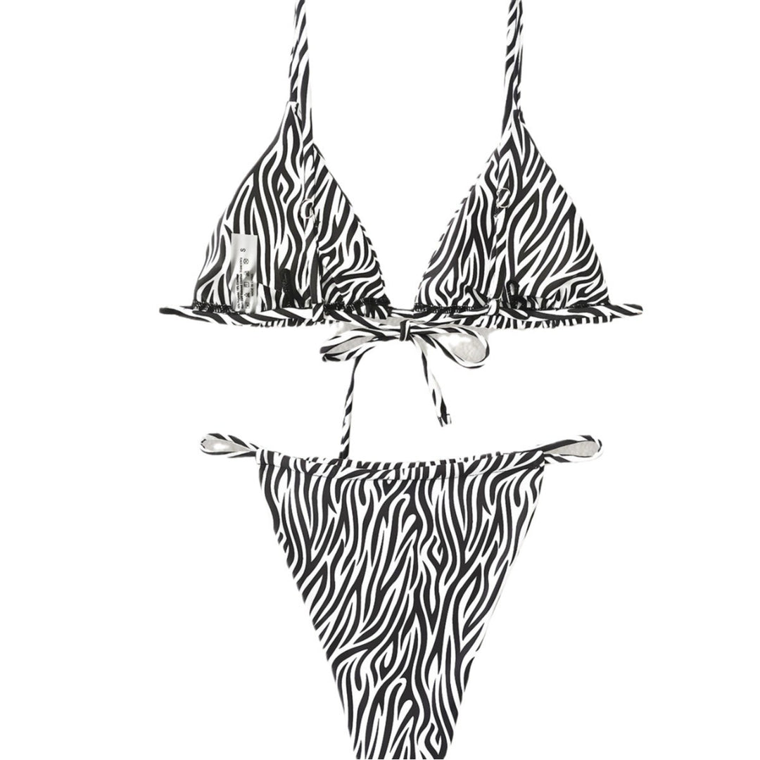 Damen Triangel-Bikini mit spannendem Zebra-Design und verstellbaren Trägern R&B