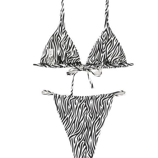 Damen Triangel-Bikini mit spannendem Zebra-Design und verstellbaren Trägern R&B