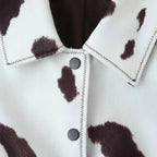 Damen cropped Kunstlederjacke im tierischen Muster R&B