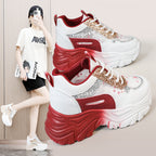 Damen Sportliche Glitter Sneakers mit trendiger Plateausohle R&B