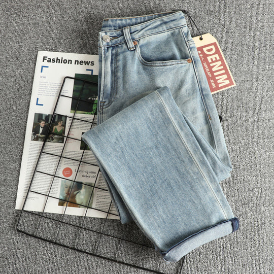 Damen Jeanshose im modernen Slim-Fit mit lässigem Design und hohem Bund R&B