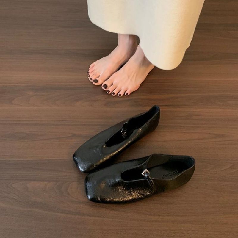 Damen elegante Ballerinas mit raffinierter Schnalle R&B