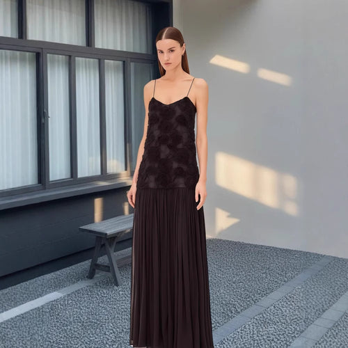 Damen Elegantes Abendkleid mit floralem Spitzenoberteil und schwingendem Rock R&B
