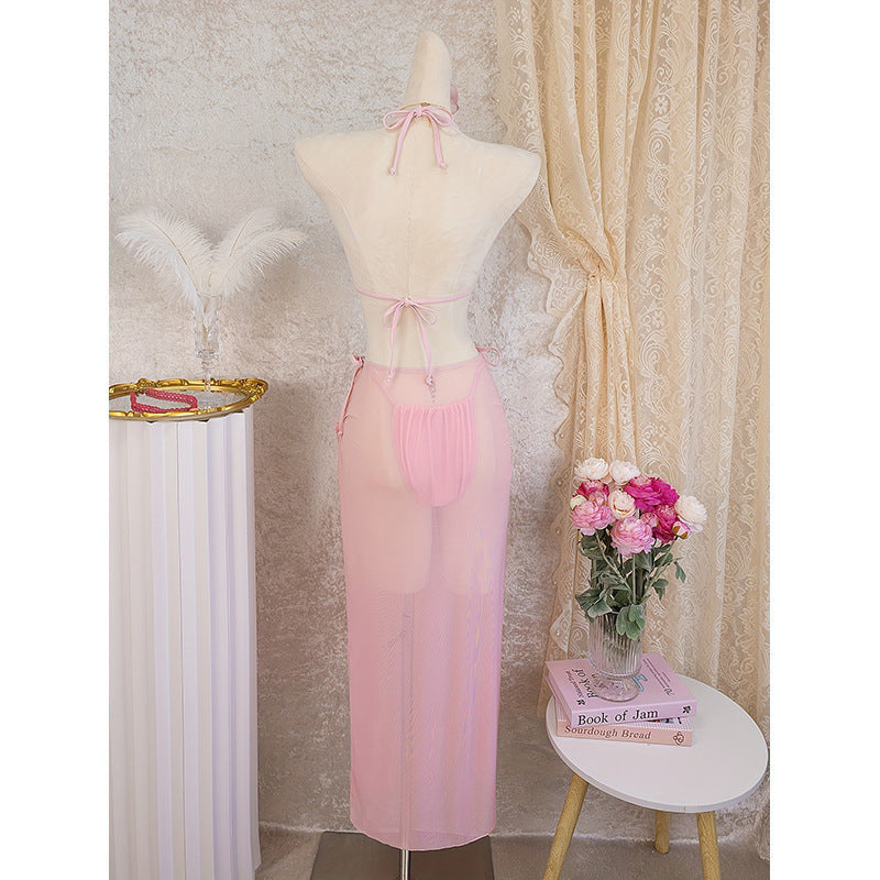 Damen Bikini-Set mit transparenter Strandtunika R&B