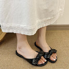 Damen elegante Mules mit Schleifenakzent
