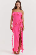 Damen Abendkleid im eleganten Rüschenstil EB