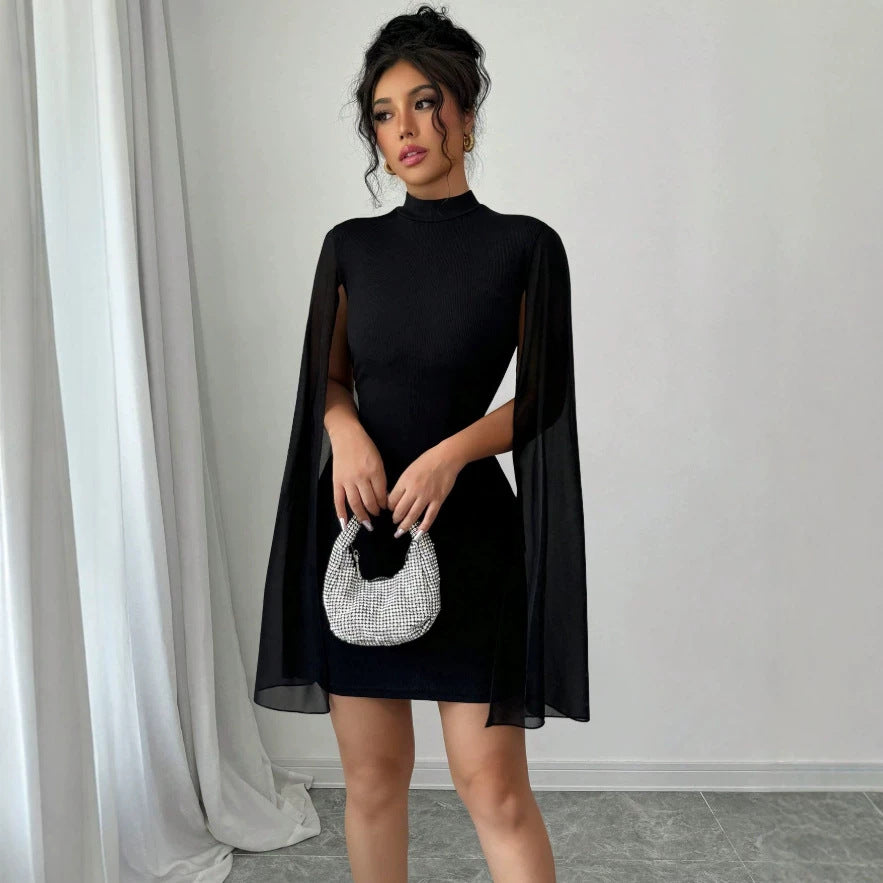 Damen Kleid mit eleganten Flügelärmeln und figurbetontem Schnitt R&B