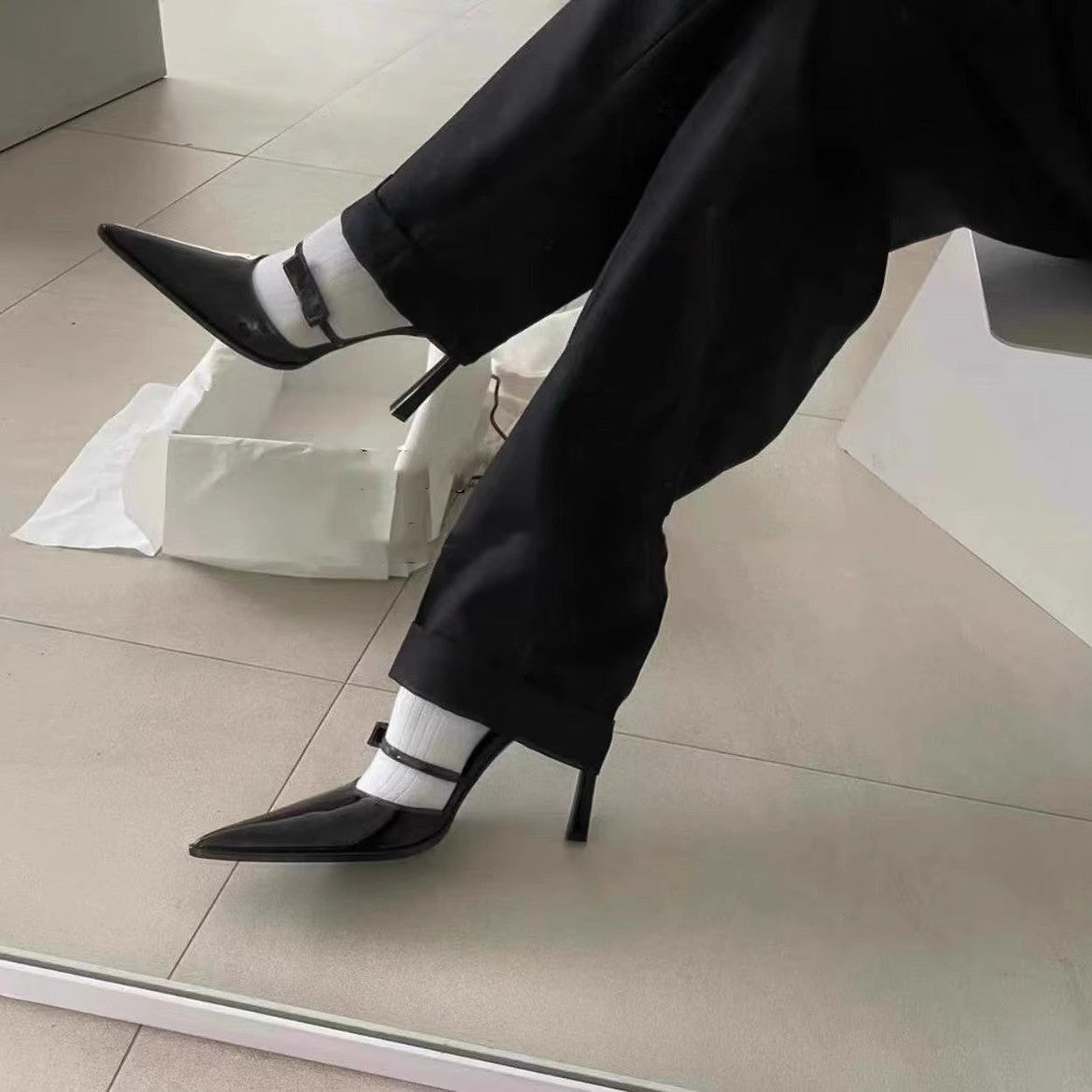 Damen elegante spitze Slingback-Pumps