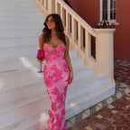 Damen Elegantes Longdress mit floralem Spitze-Design R&B