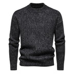 Herren Strickpullover mit hohem Kragen und strukturierter Oberfläche