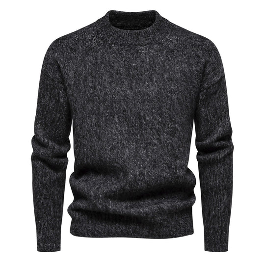 Herren Strickpullover mit hohem Kragen und strukturierter Oberfläche R&B