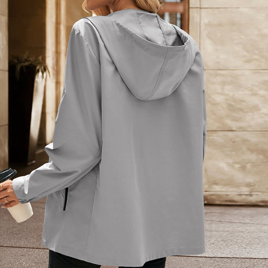 Damen leichte Übergangsjacke mit Kapuze und praktischen Taschen R&B