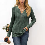 Damen Strickpullover mit modernem Reißverschluss