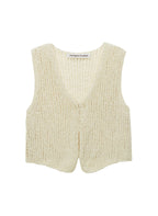 Damen luftiges Strickoberteil mit V-Ausschnitt und offener Front R&B