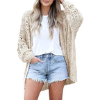 Damen offene Strickjacke