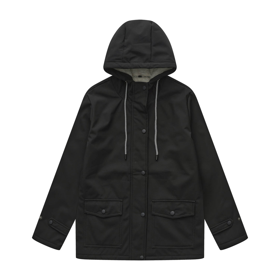 Damen wasserabweisende Outdoorjacke mit verstellbarem Kapuzenkragen R&B