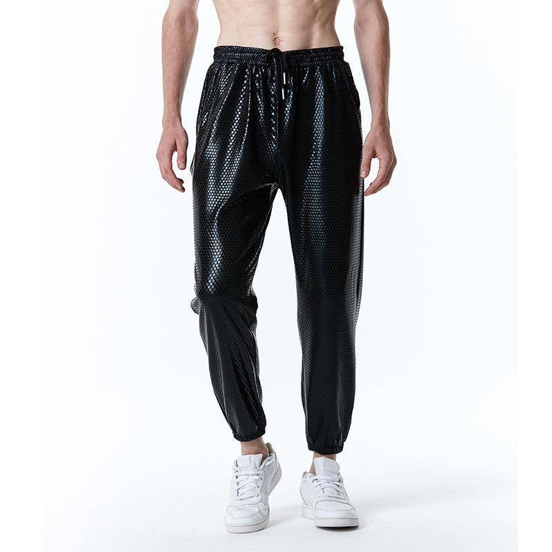 Herren futuristische Mesh-Hose im angesagten Metallic-Look R&B