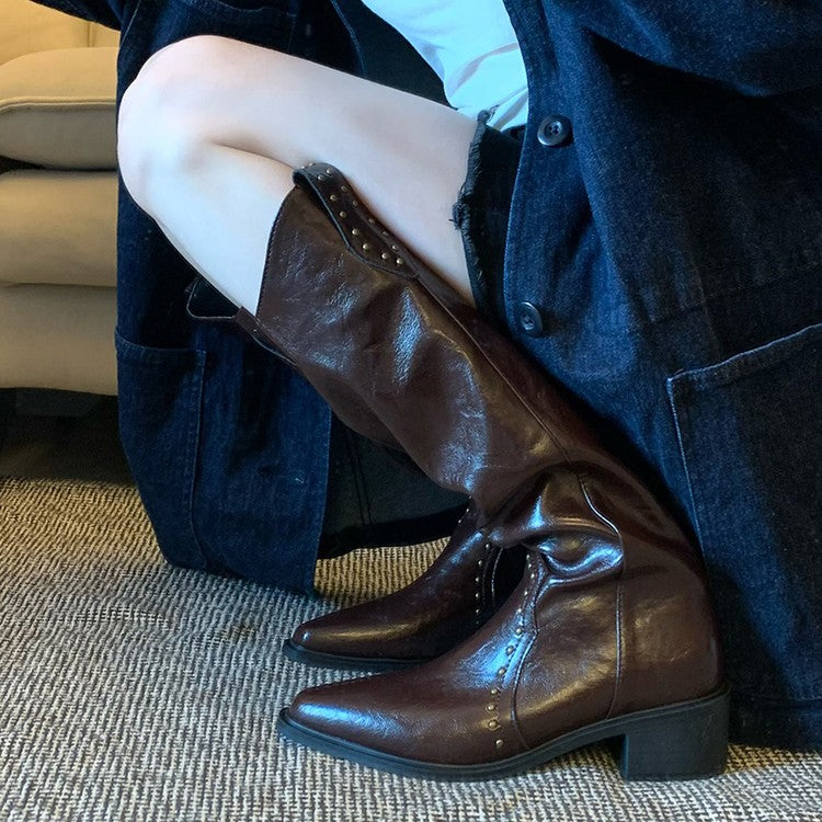 Damen Cowboy-Stiefel mit dekorativen Nieten R&B