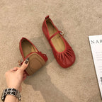 Damen Ballerinas mit modischem Riemchen und femininer Faltenoptik R&B