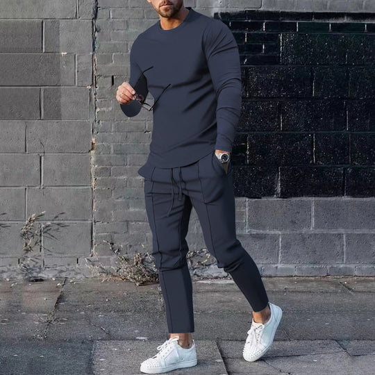 Herren Funktionales Langarmshirt und bequeme Jogginghose Set R&B