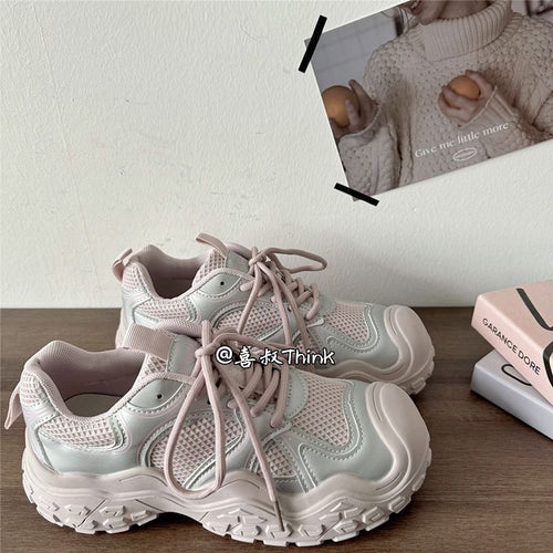 Damen Sportliche Sneakers mit atmungsaktiver Netzoberfläche und gepolsterter Sohle R&B