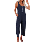 Damen Jumpsuit mit Knopfleiste und praktischen Taschen R&B