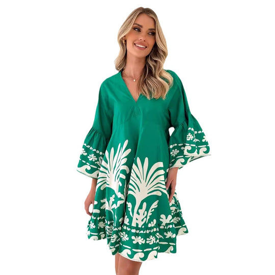 Damen Freizeitkleid mit voluminösen Ärmeln und strukturierten Rüschendetails R&B